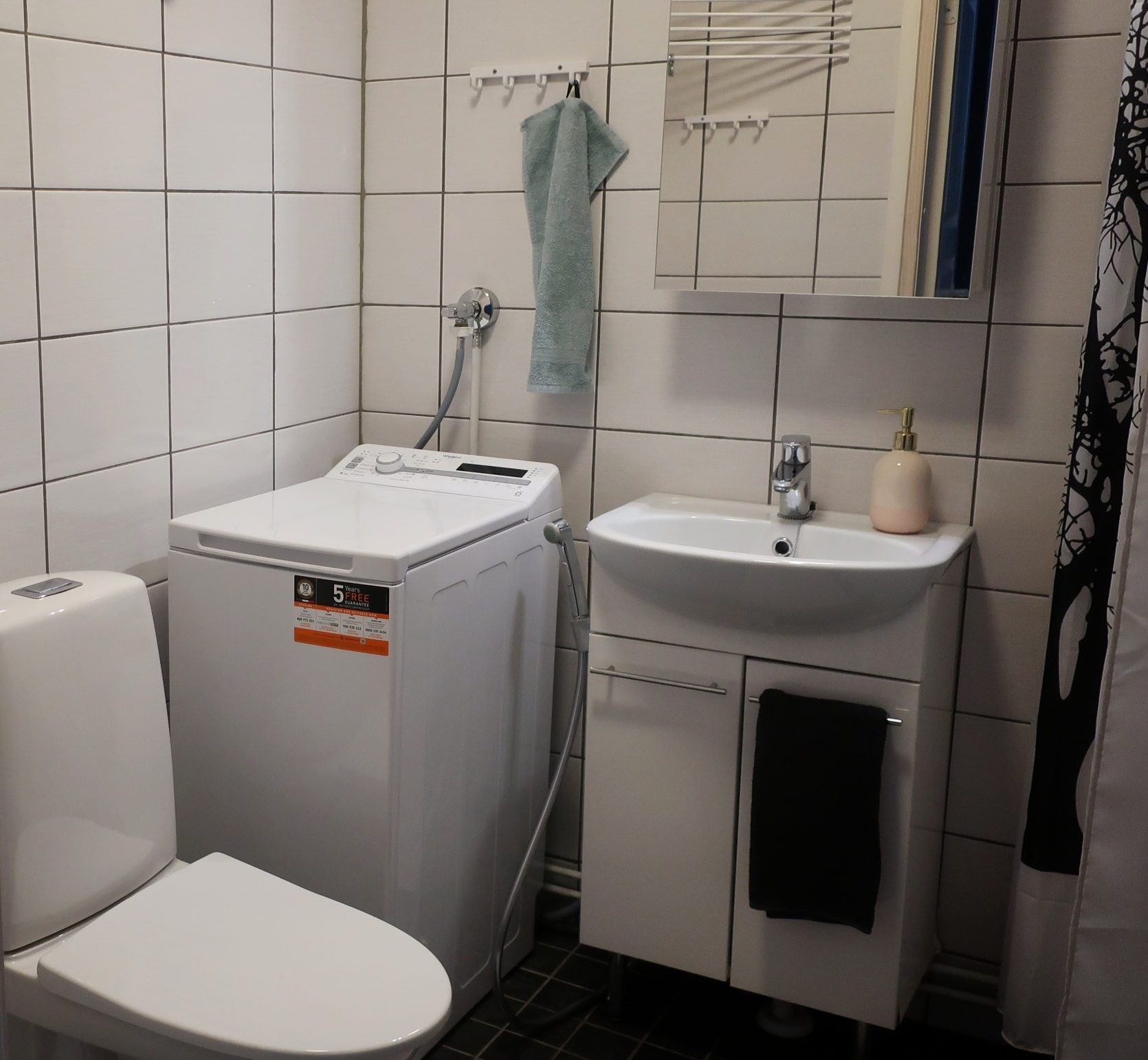 Asunto Kolin Kolon pesuhuoneesta löytyy suihku, wc ja pesukone